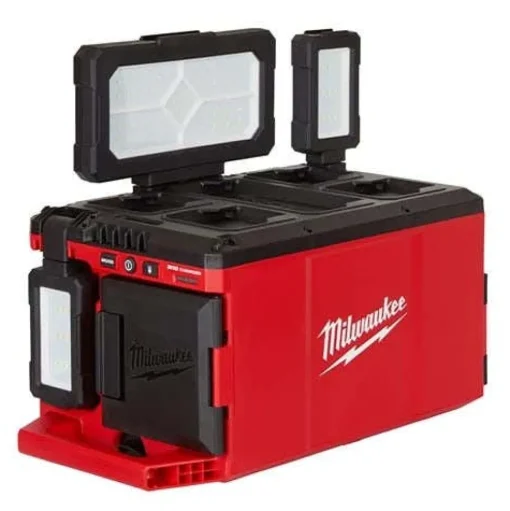 Milwaukee M18 FUEL 7-1/4" Circular Saw, SURGE 1/4" Hex Hydraulic Driver & PACKOUT Light/Charger Bare Tool Bundle