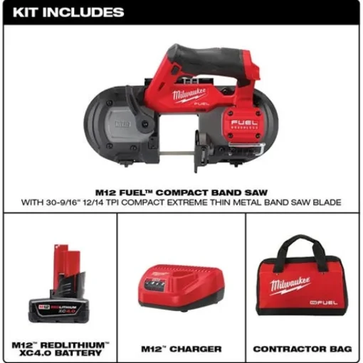Milwaukee M12 FUEL 2-1/2" Compact Band Saw 4.0Ah Kit 2529-21XC