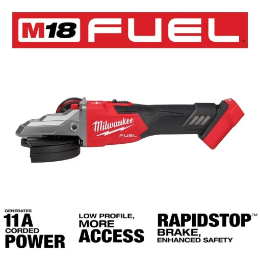 Milwaukee M18 FUEL 5" Flathead Braking Grinder w/ Slide Switch, Lock-On (Tool Only) 2887-20