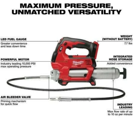 Milwaukee M18 FUEL 1/2" HTIW w/ Friction Ring & Grease Gun Combo Kit 2967-22GG