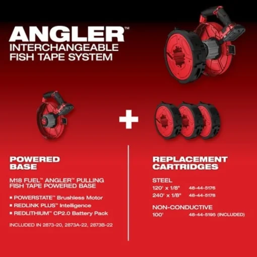 Milwaukee M18 FUEL ANGLER 100' Non Conductive Polyester Pulling Fish Tape Replacement 48-44-5195