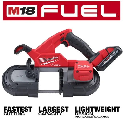 Milwaukee M18 FUEL Compact Band Saw Kit & M18 FUEL 4-1/2" / 5" Variable Speed Braking Grinder, Paddle Switch No-Lock