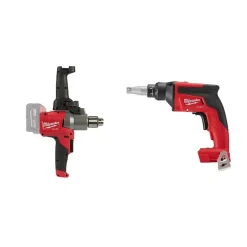 Milwaukee M18 FUEL Drywall Screw Gun & 180Â° Handle Mud Mixer Bare Tool Bundle