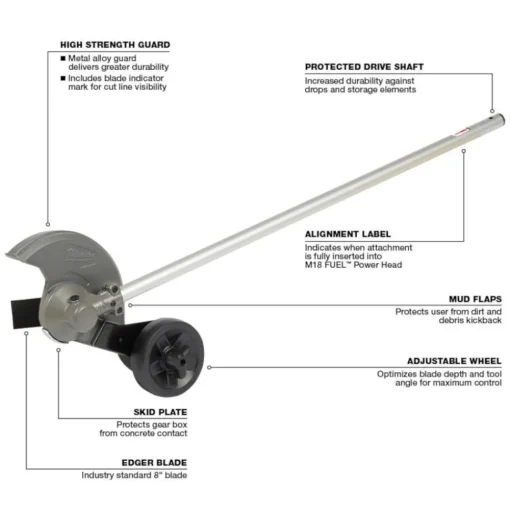 Milwaukee M18 FUEL QUIK-LOK Hedge Trimmer, Edger, 10" Pole Saw, 3' Extension Attachments Set 49-16-2719 & 49-16-2718 & 49-16-2720 & 49-16-2721