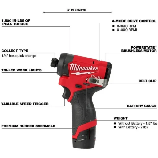 Milwaukee M12 FUEL 2-Tool Combo Kit & M12 3/8" Ratchet