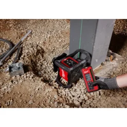 Milwaukee M18 Green Interior Rotary Laser Level Kit w/ Remote/Receiver & Wall Mount Bracket 3702-21