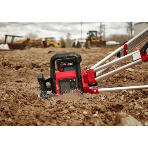 Milwaukee M18 Red Exterior Dual Slope Rotary Laser Level Kit w/ Receiver & Remote 3704-21