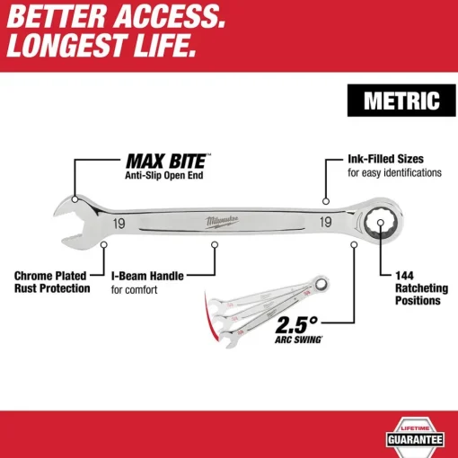 Milwaukee 7MM Metric Ratcheting Combination Wrench 45-96-9307