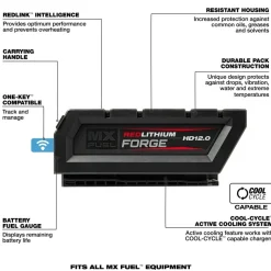 Milwaukee MX FUEL REDLITHIUM FORGE HD12.0 BATTERY/SUPER CHARGER EXPANSION KIT MXFSC-1HD12