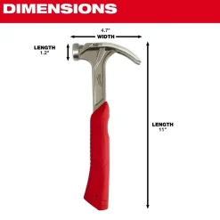 Milwaukee 12oz Smooth Face Hybrid Claw Finish Hammer 48-22-9019
