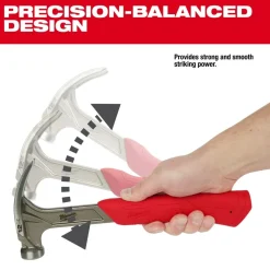 Milwaukee 12oz Smooth Face Hybrid Claw Finish Hammer 48-22-9019