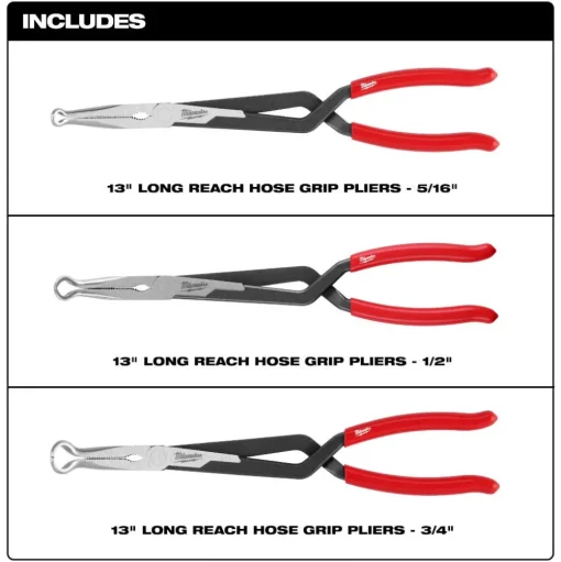 Milwaukee 3PC Long Reach Hose Grip Pliers Set 48-22-6563