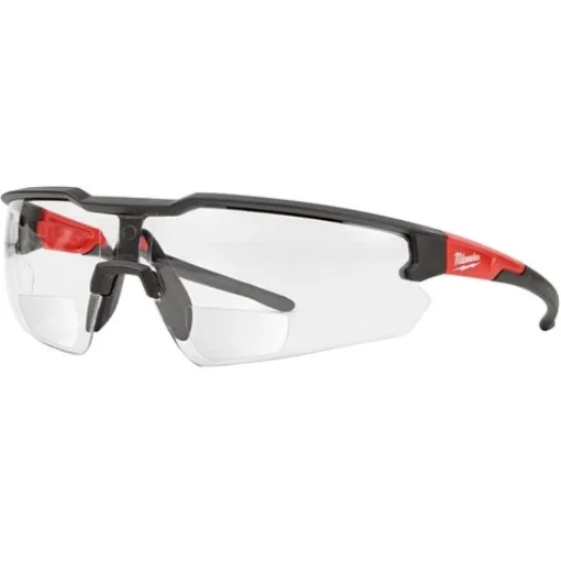 Milwaukee Safety Glasses with Magnified Clear Anti-Scratch Lenses +1.50 Magnification - Polybag Packaging 48-73-2203