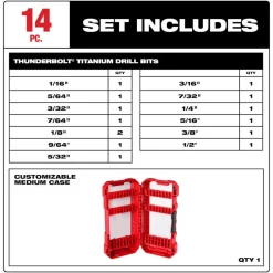 Milwaukee THUNDERBOLT Titanium Drill Bit Set - 14 Piece 48-89-0011