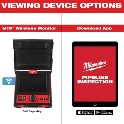 Milwaukee Tool M18 200’ Stiff Modular Pipeline Inspection System 3974-22