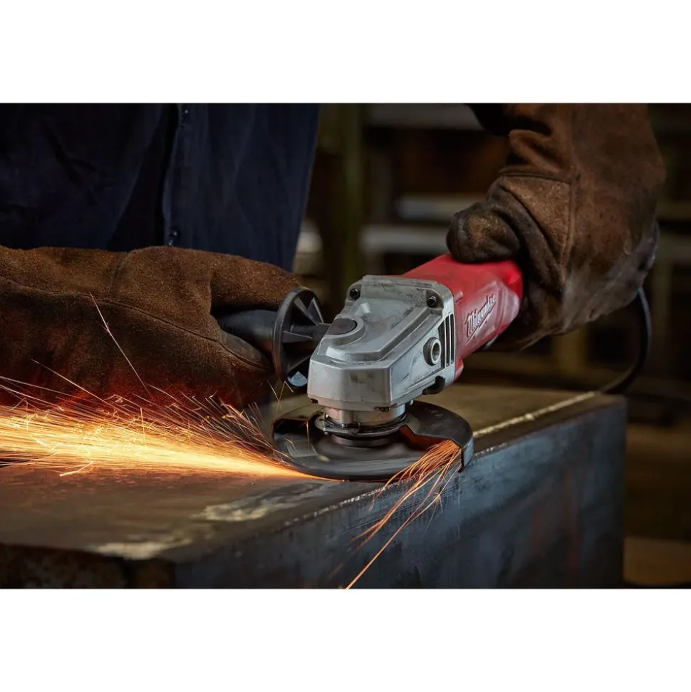 Milwaukee Tools 11 Amp Corded 4-1/2 in. Small Angle Grinder Paddle No-Lock 6141-31