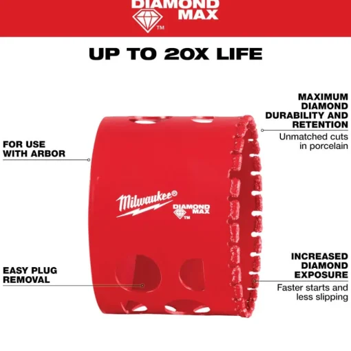 Milwaukee Tools 2-3/8" Diamond Max Hole Saw 49-56-5656