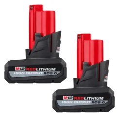 Milwaukee Tools (2) M12 REDLITHIUM HIGH OUTPUT XC5.0 Battery Pack and M12 FUEL 5-3/8