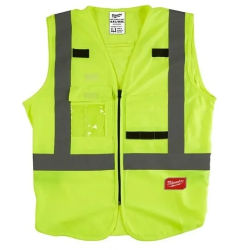 Milwaukee Tools ANSI Class 2 High Visibility 10 Pocket Safety Vest Hi-Vis Yellow 48-73-502