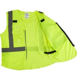 Milwaukee Tools ANSI Class 2 High Visibility 10 Pocket Safety Vest Hi-Vis Yellow 48-73-502