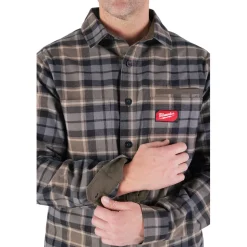 Milwaukee Tools Gridiron Flannel Shirt Gray M551G