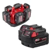 Milwaukee Tools M18 5.0 Ah XC Battery 2 PACK & 6-Bay Sequential Charger Bundle