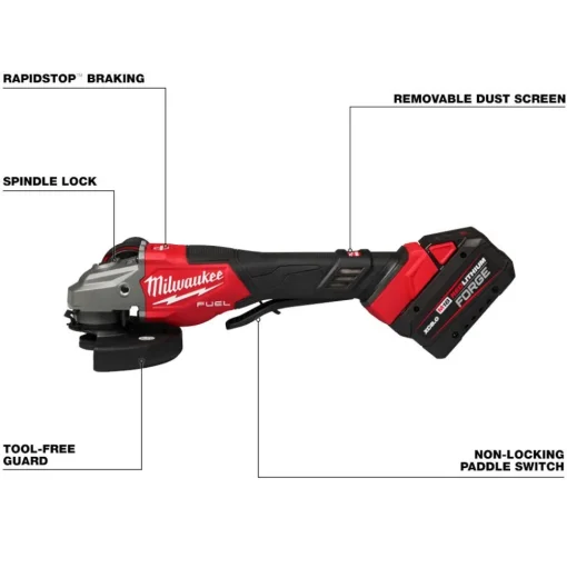 Milwaukee Tools M18 FUEL 4-1/2"-6" Braking Grinder, Paddle Switch Kit 3670-22