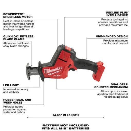 Milwaukee Tools M18 FUEL 1/2" Hammer Drill/Driver Kit and M18 FUEL Hackzall Reciprocating Saw (Bare Tool) KIT-2904-22-2719-20