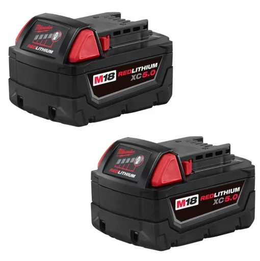 Milwaukee Tools M18 FUEL 1/4" Hex Impact Driver Kit and M18 Red Lithium 5.0 Ah XC Battery 2 PACK KIT-2953-22-48-11-1852
