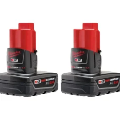 Milwaukee Tools M12 REDLITHIUM XC Battery - 2 Pack and M12 Rotary Tool (Tool Only) KIT-48-11-2412-2460-20