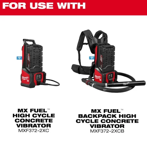 Milwaukee Tools MX FUEL High Cycle Concrete Vibrator 16' Whip w/ 2.25" Head 48-37-1622H