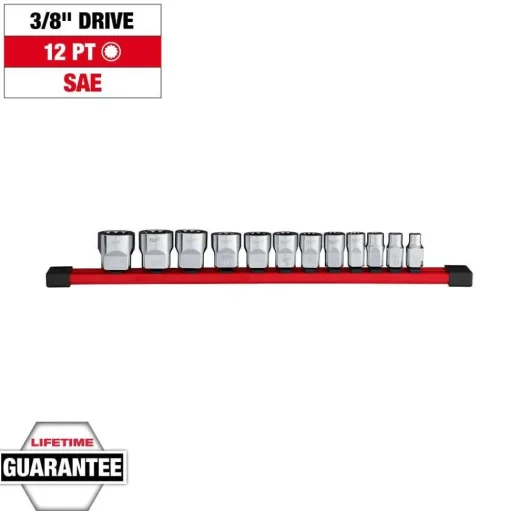 Milwaukee Tools 12pc 3/8" Drive 12-Point SAE Socket Set 48-22-9420