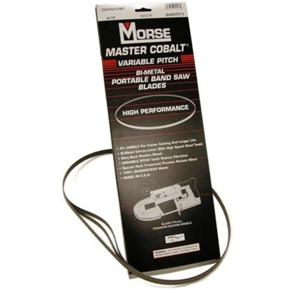 MK Morse 30-9/16" x 1/2" x 0.020" Master Cobalt Band Saw Blades 10/14 TPI (3-Pack) ZWEP301216MC