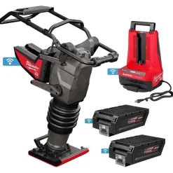 MX FUEL 70 kg Rammer Kit w/ M18 Red Exterior Dual Slope Rotary Laser Level Kit Bundle