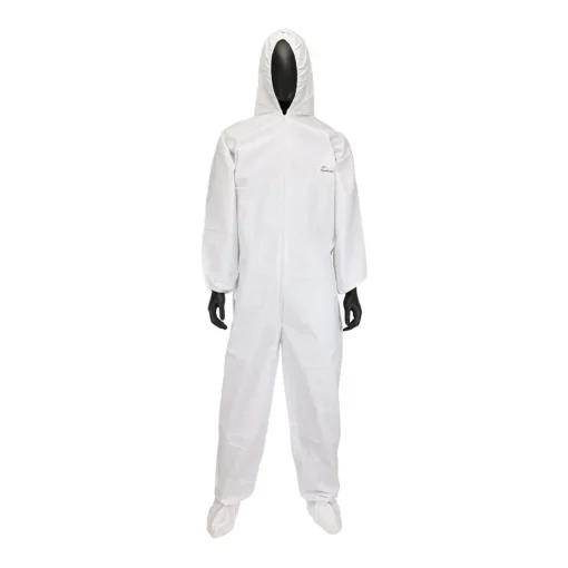 PIP Safety / West Chester PosiWear BA Coverall With Hood & Boot, 58 gsm, White, XL, (25 Per/Box) 3609/XL