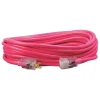 Southwire 12/3 50' SJTW Cool Pink Extension Cord w/ Lighted End 2578SW000A