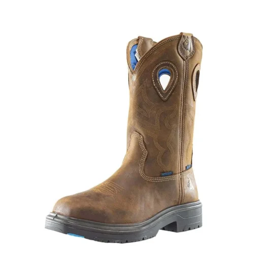 Steel Blue Work Boots Men's Blue Heeler Met Steel Toe Boots - Brown 813904-BRN