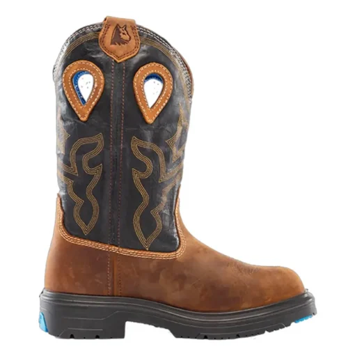 Steel Blue Work Boots Men's Blue Heeler Steel Toe Boots - Black/Brown 813945-BBK