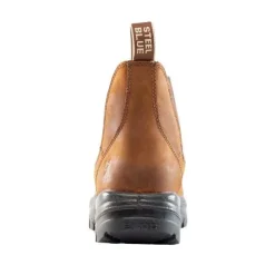 Steel Blue Work Boots Men's Hobart Scuff Steel Toe Boots - Brown, Wide 812967-BRN