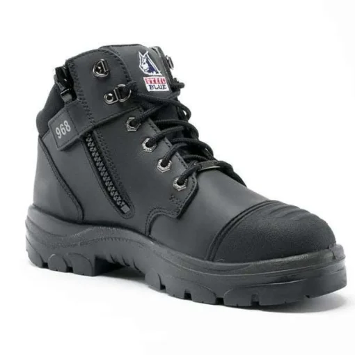 Steel Blue Work Boots Parkes Zip Hiker Style Safety Boots Safety Toe - Black 812968M-BLK