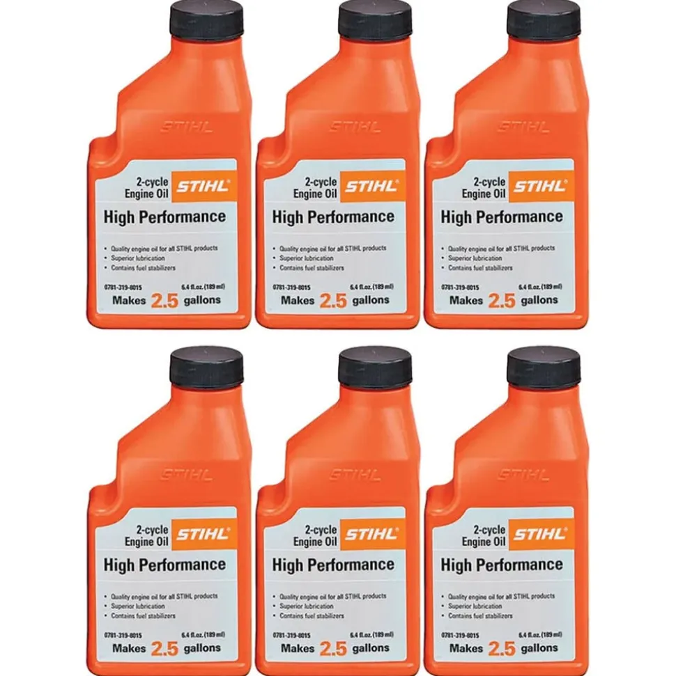 STIHL High Performance 2.5 Gallon Mix 2-Cycle Engine Oil (6.4oz 6-Pack) 0781 319 8009