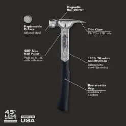 Stiletto TRIMBONE 10oz Smooth/Curve Titanium Hammer TRMB