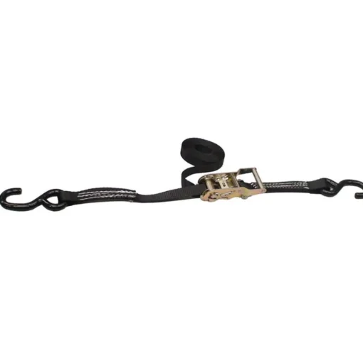 Stren-Flex 1" X 15FT RATCHET TIE-DOWN ASSEMBLY W/ VINYL COATED S-HOOKS