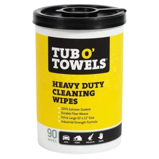 Tub-O Towels 90 Towel Canister Heavy Duty Cleansing Wipes TW90