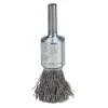 Weiler Crimped Wire Solid End Brush, Stainless Steel, 22,000 RPM, 1 in x 0.006 in 10021