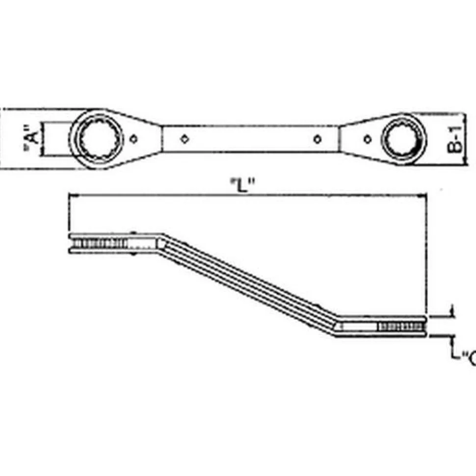 Wright 3/8" x 7/16" Nom. Size Ratcheting Box Wrench 12 Pt. Offset Reverse 9425